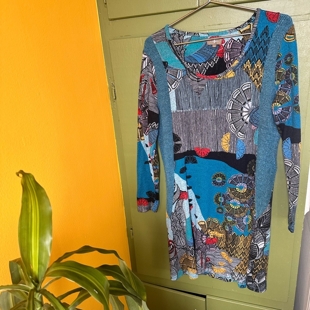 Colorful Patterned Long Sleeve Dress